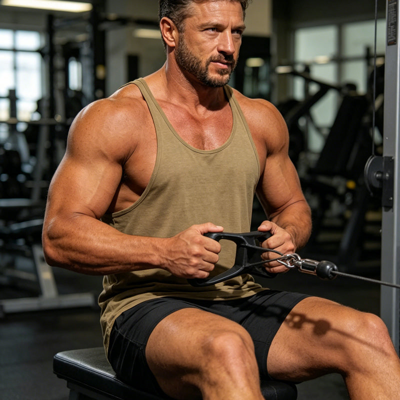 Canotta da uomo con spalline sottili per palestra e allenamento