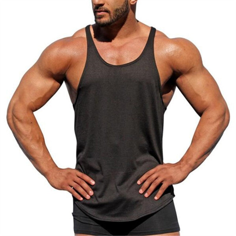 Canotta da uomo con spalline sottili per palestra e allenamento