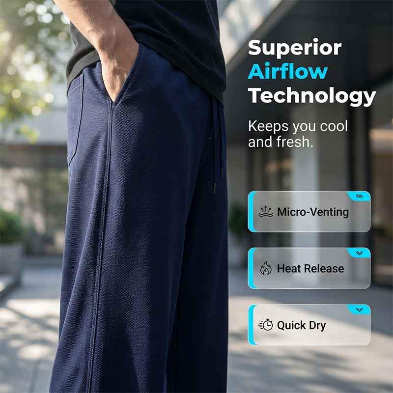 Pantalones casuales rectos de pierna ancha para hombre