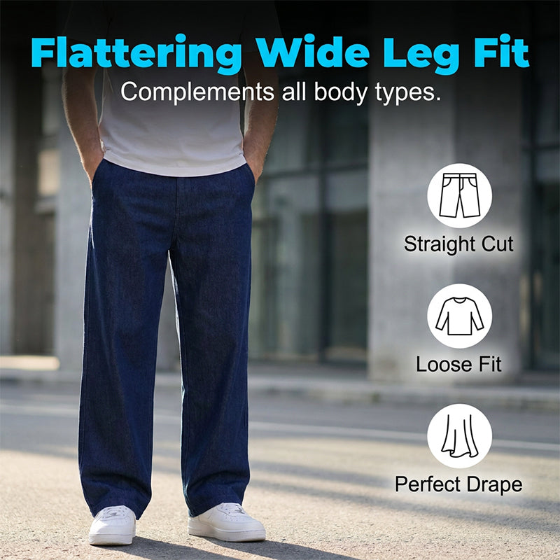 Pantalones casuales rectos de pierna ancha para hombre