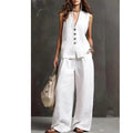Completo da donna a 2 pezzi con gilet senza maniche e pantaloni