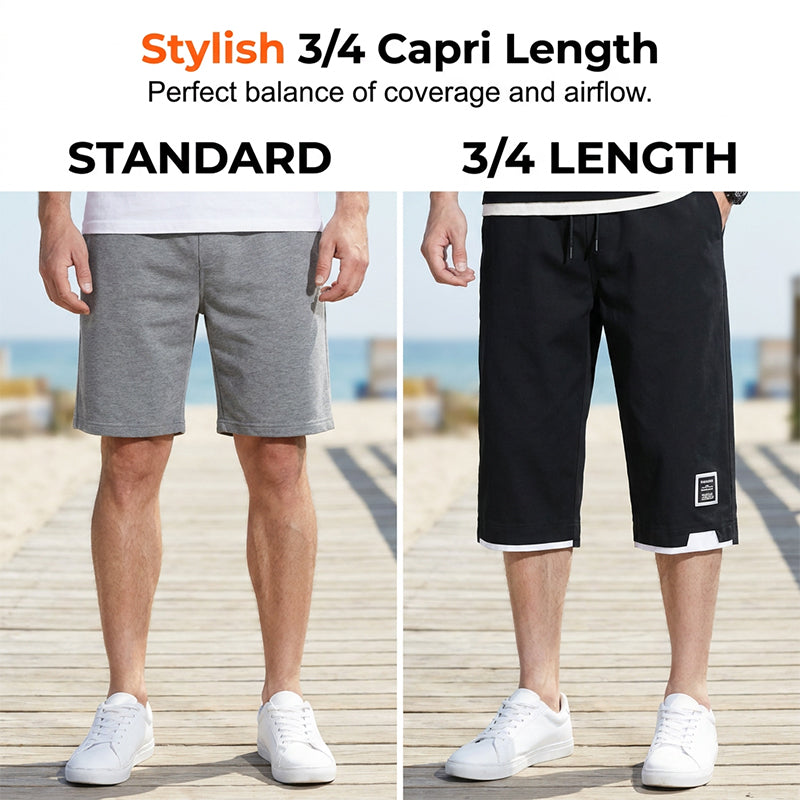 Men's Ice Silk Breathable Capri Shorts