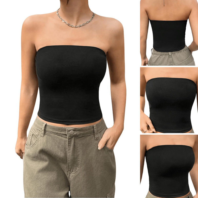 Women¡¯s Soft Solid Strapless Tube Top
