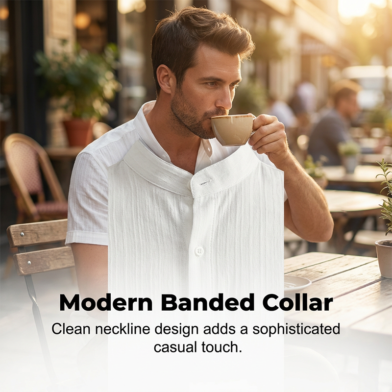 Conjunto de camisa y pantalones de 2 piezas con textura para hombre