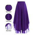 Pantaloni da donna asimmetrici in chiffon a gamba larga