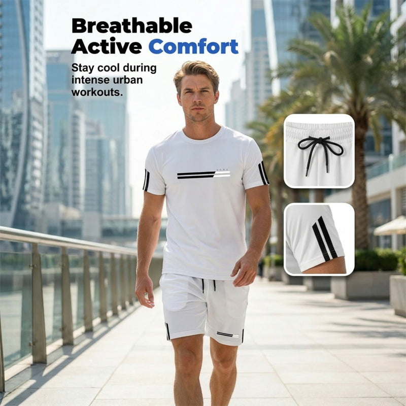 Conjunto de camiseta y pantalones cortos de verano para hombre