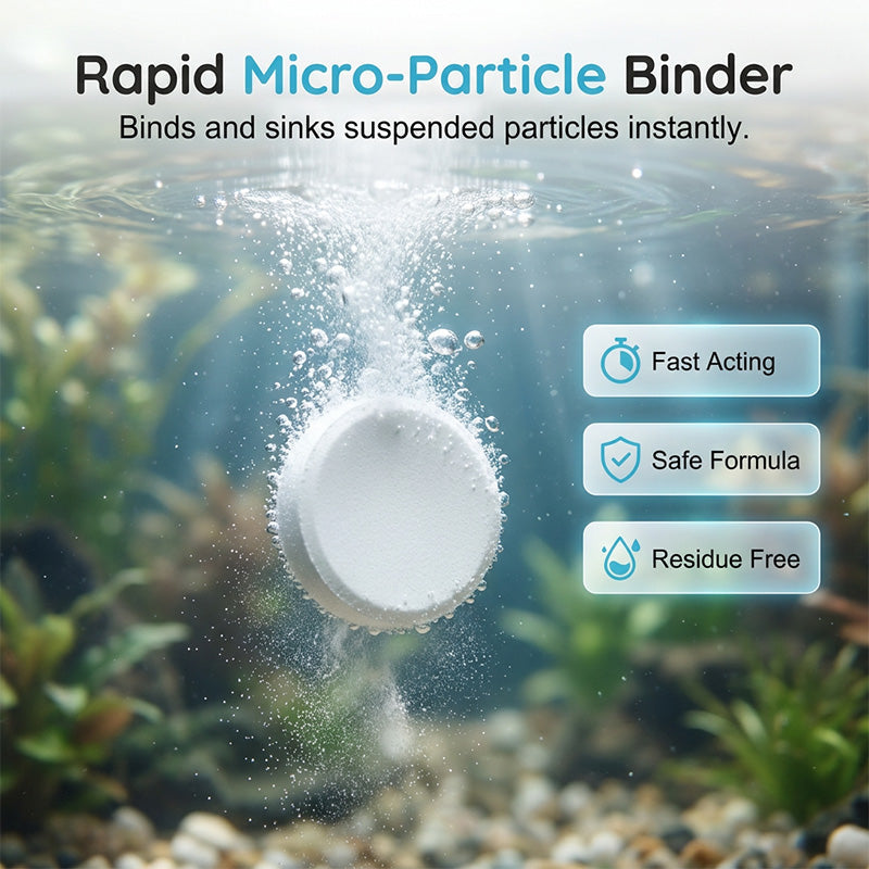 Gratis bruisende aquariumtabletten ¨C kristalhelder, geurloos, snelle helderwerking