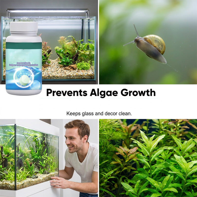 Gratis bruisende aquariumtabletten ¨C kristalhelder, geurloos, snelle helderwerking
