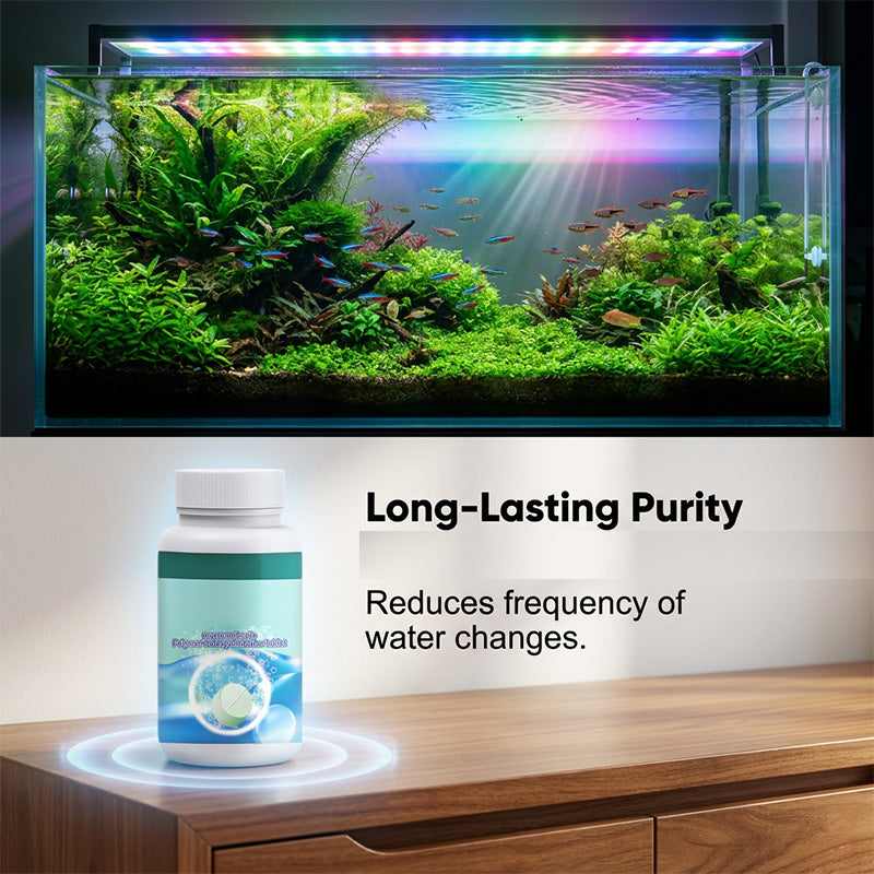 Gratis bruisende aquariumtabletten ¨C kristalhelder, geurloos, snelle helderwerking