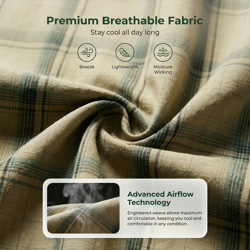 Casual geruit herenoverhemd met korte mouwen ¨C klassiek patroon, comfortabele pasvorm, ademend