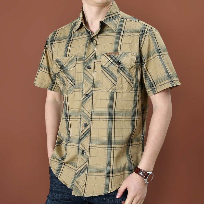 Casual geruit herenoverhemd met korte mouwen ¨C klassiek patroon, comfortabele pasvorm, ademend