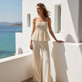 Completo casual da donna con top a canottiera e pantaloni a gamba larga