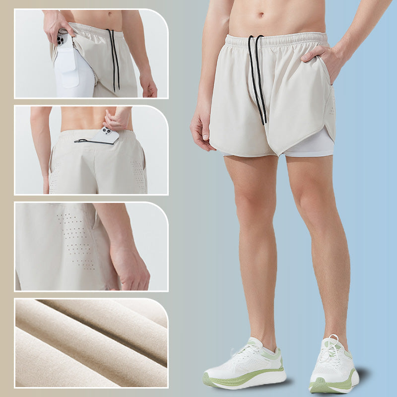 Men's Summer Athletic Quick-Drying Thin Tank Top & Loose-Fit Shorts Two-Piece Suit