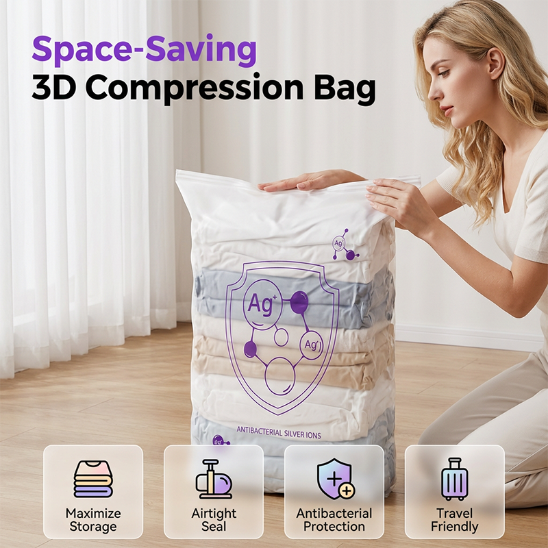 Bolsas de almacenamiento al vacío ahorradoras de espacio para el hogar ¨C reutilizables y herméticas gratis