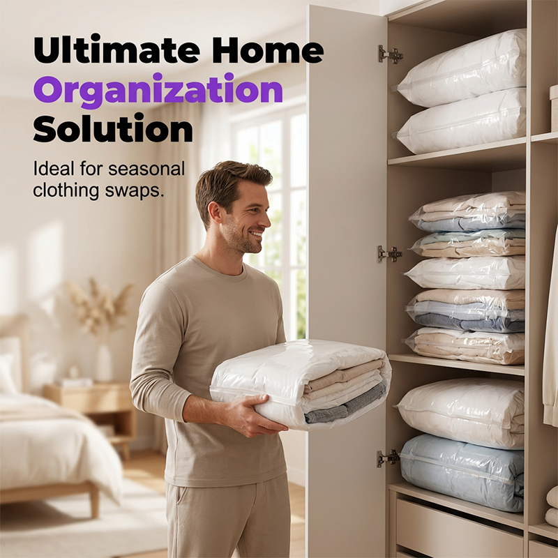 Bolsas de almacenamiento al vacío ahorradoras de espacio para el hogar ¨C reutilizables y herméticas gratis