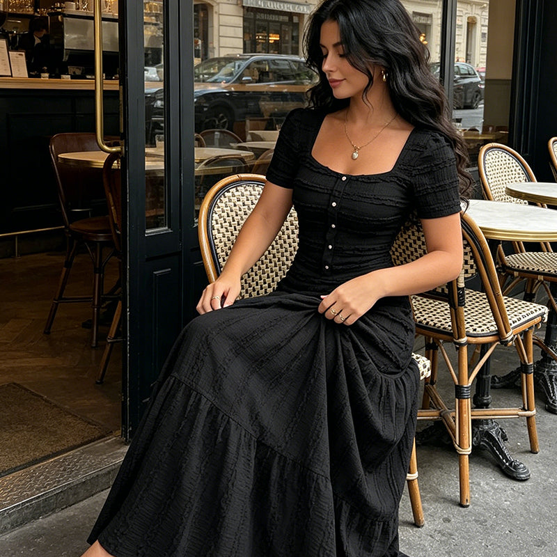 Women's Square Neck Bodice & Maxi Skirt Set