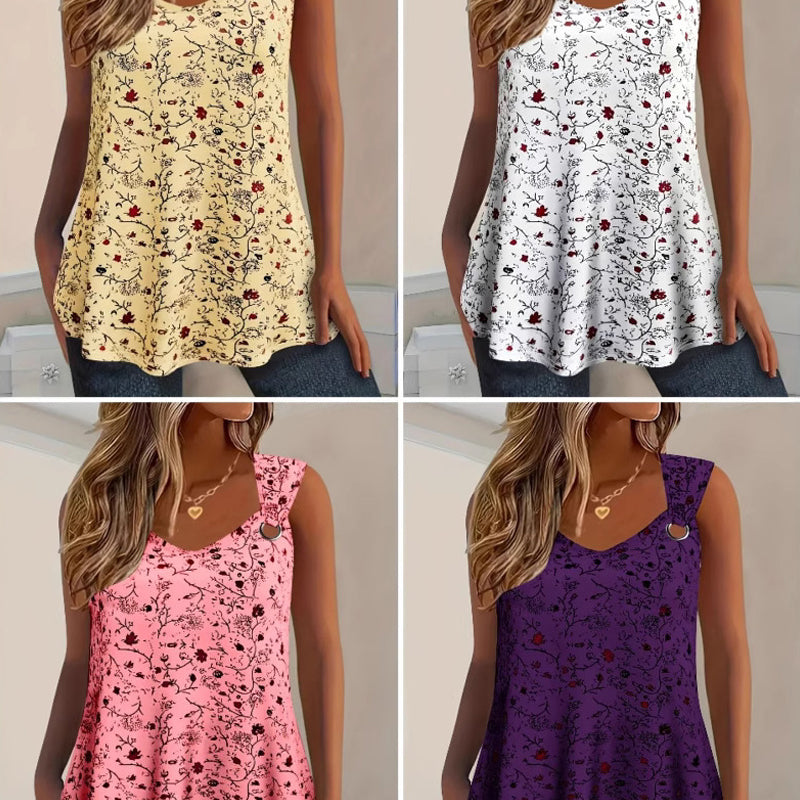Zomerse damestanktop met bloemenprint ¨C zacht, ademend en mouwloos