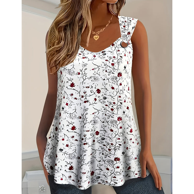 Zomerse damestanktop met bloemenprint ¨C zacht, ademend en mouwloos