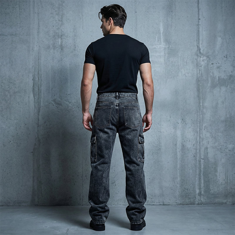 Men's Casual Baggy Cargo Workwear Jeans