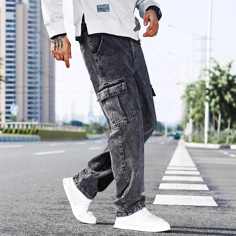 Men's Casual Baggy Cargo Workwear Jeans