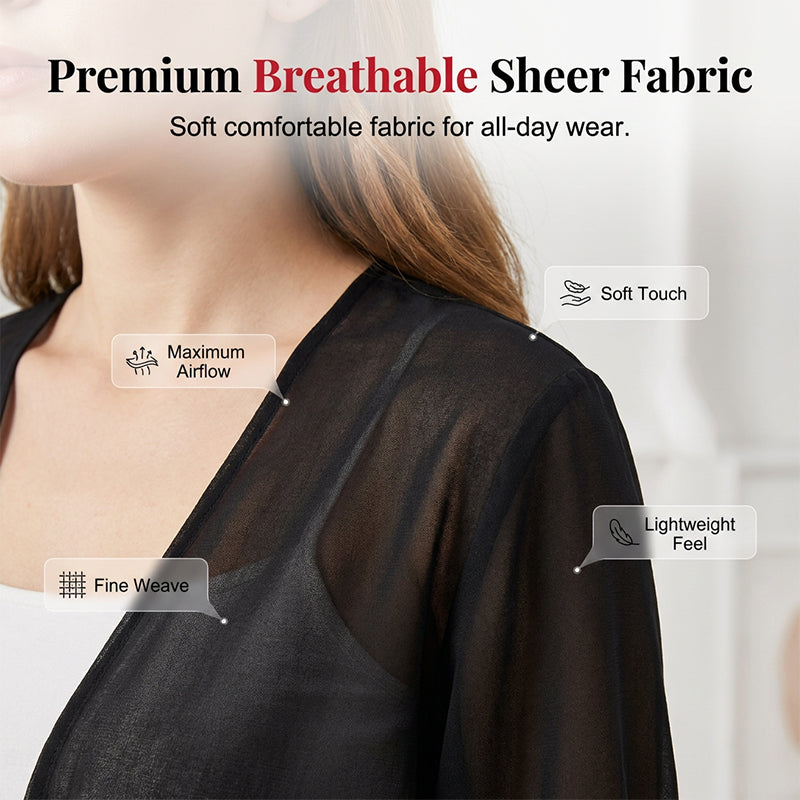 Women's Chiffon Tie-Front Top ¨C Sheer, Cropped & Elegant