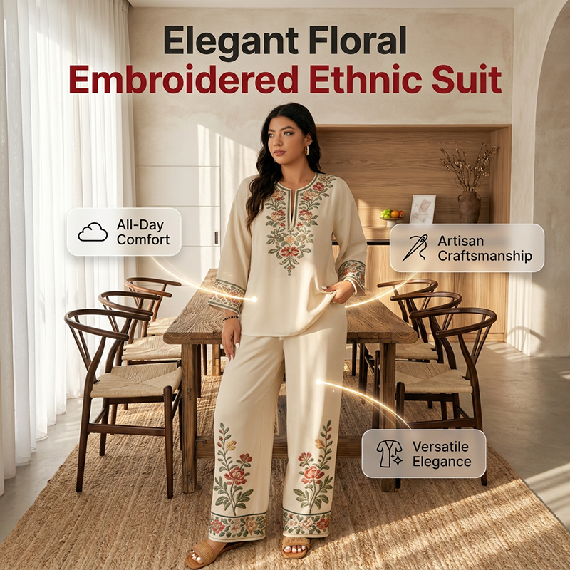 Women's Long Sleeve Blouse & Wide-Leg Pants Set