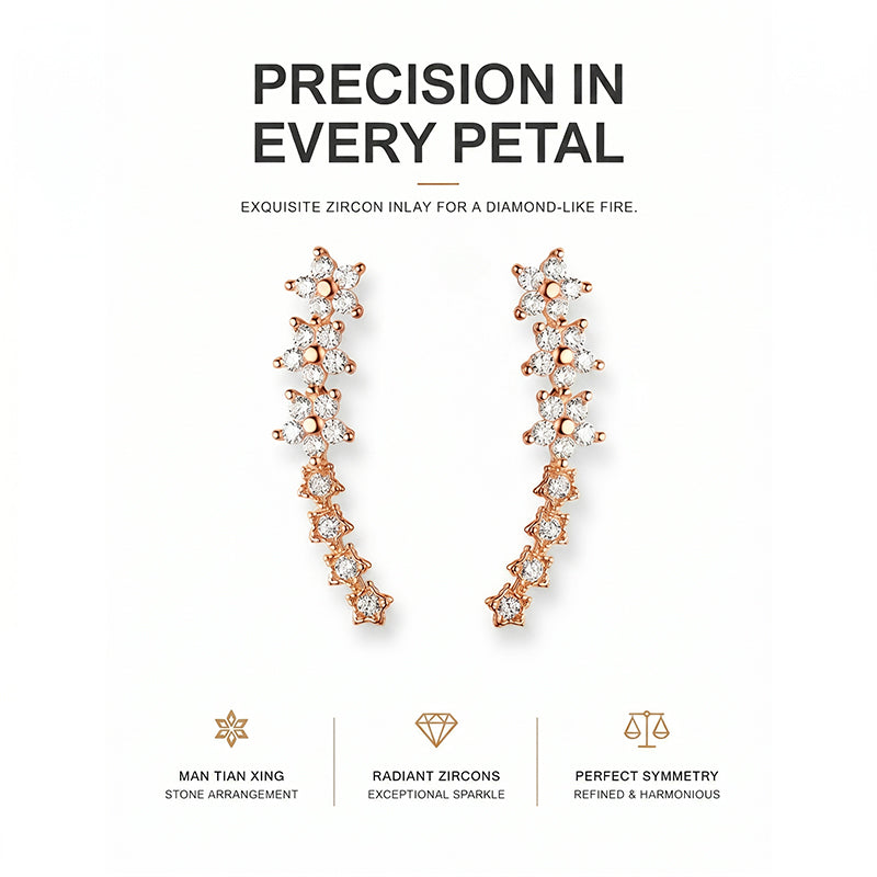 Pick Any 3 for $9.99 Starry Flower Rhinestone Ear Climber Earrings