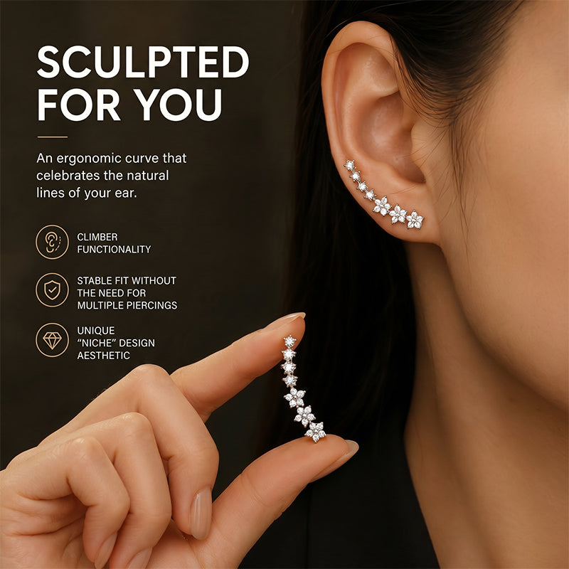 Pick Any 3 for $9.99 Starry Flower Rhinestone Ear Climber Earrings
