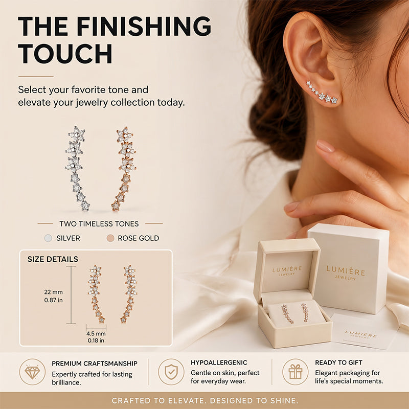 Pick Any 3 for $9.99 Starry Flower Rhinestone Ear Climber Earrings