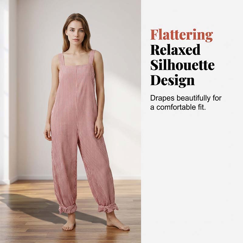Casual gestreepte damesjumpsuit met spaghettibandjes