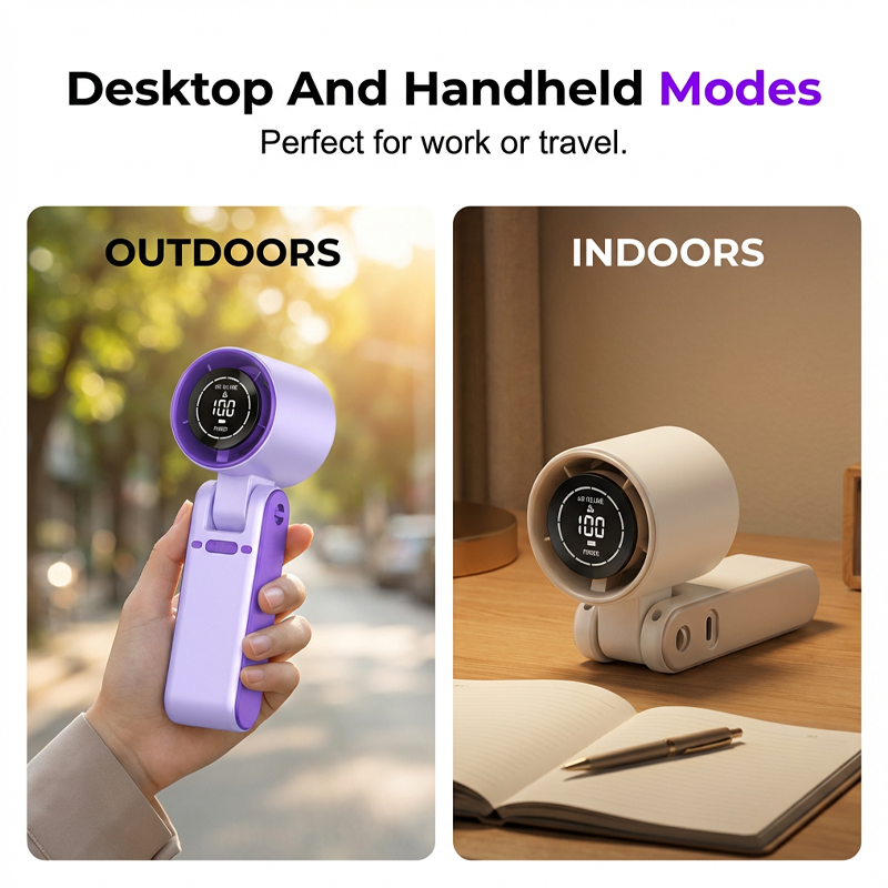 Portable Handheld Fan with LED Digital Display