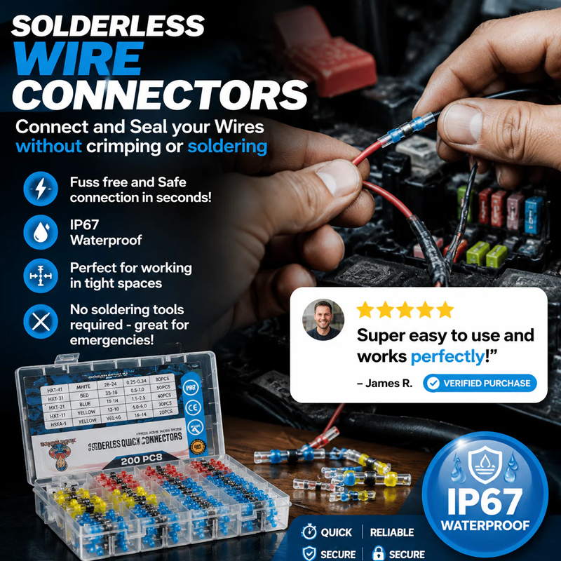 Kit de conectores de cable con sellado de soldadura impermeable