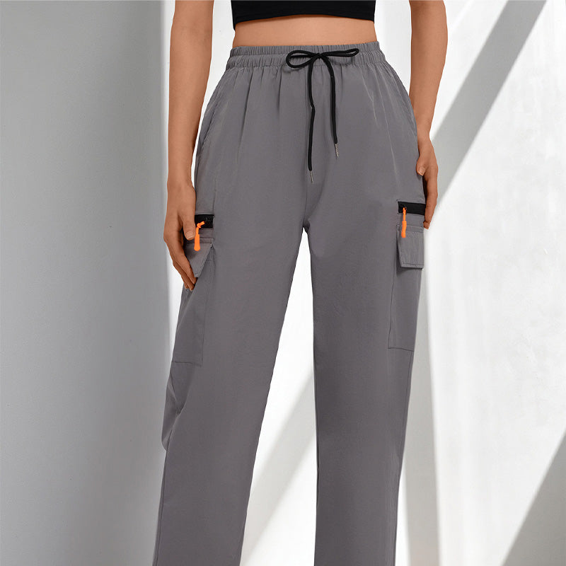 Women's Drawstring Cargo Pants with Pockets
