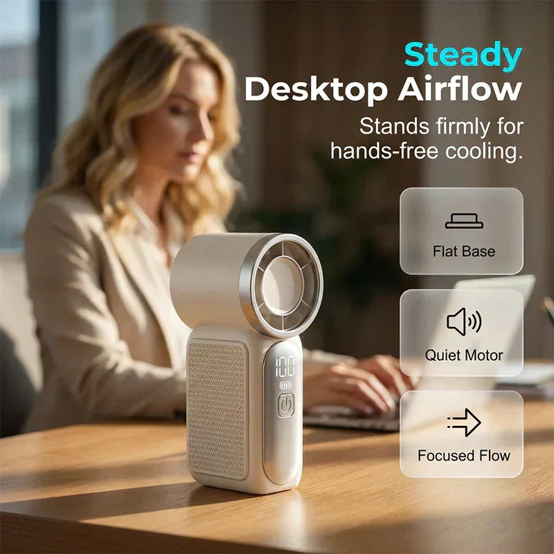 Ventilatore portatile turbo gratuito - display LED, 6 velocità, 3000mAh