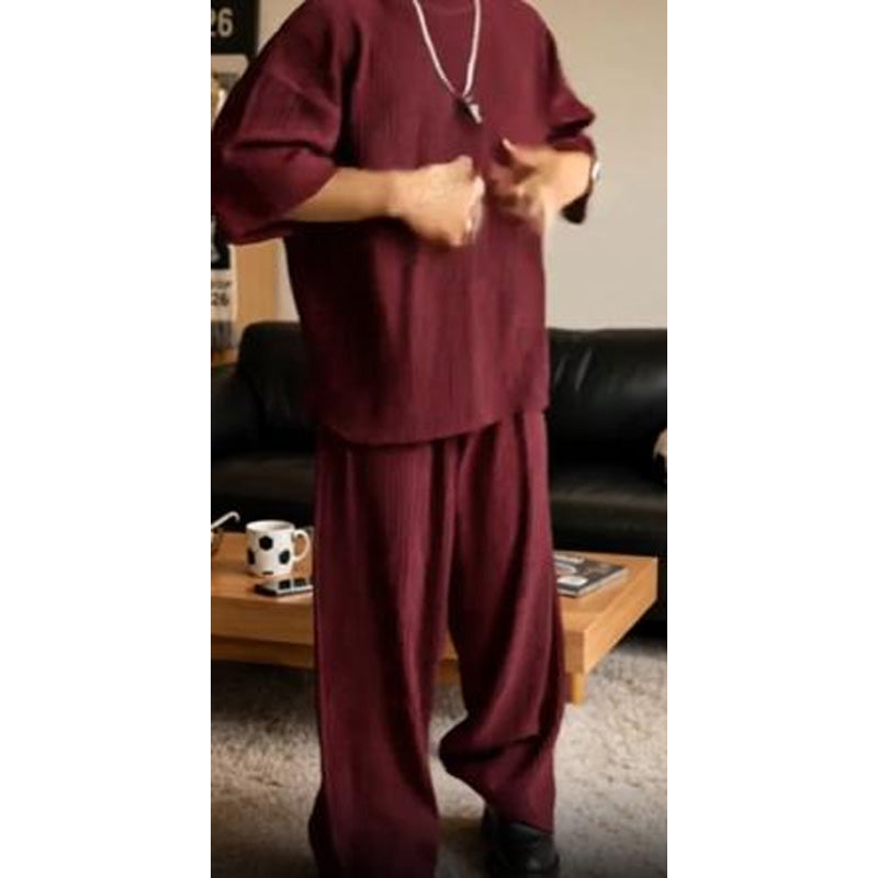 Men's Modern Casual Pleated Tracksuit