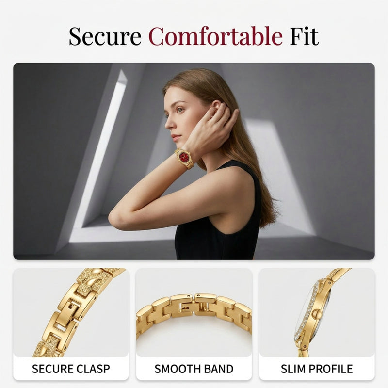 Reloj de cuarzo ovalado elegante para mujer