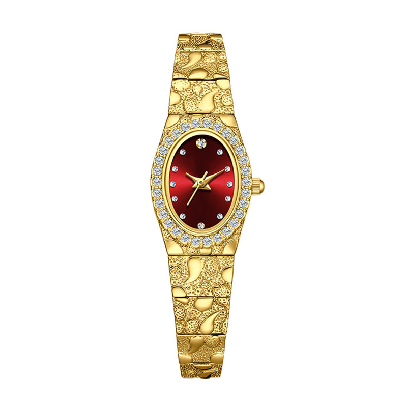 Reloj de cuarzo ovalado elegante para mujer