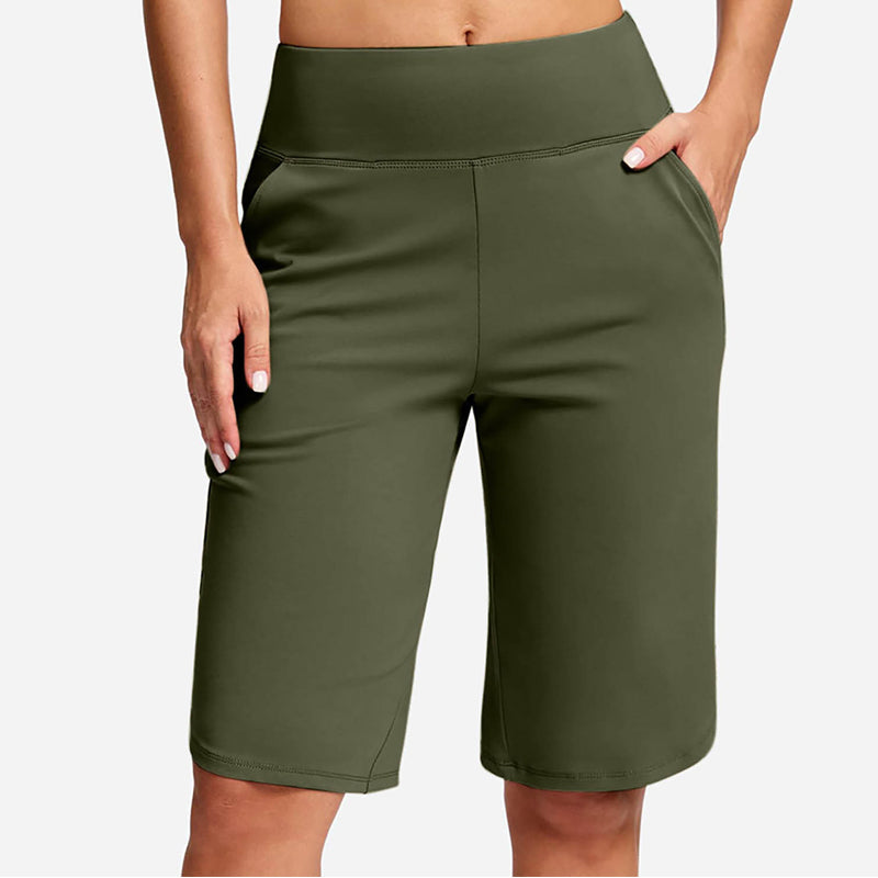 Women's High-Waist Yoga Shorts with Pockets