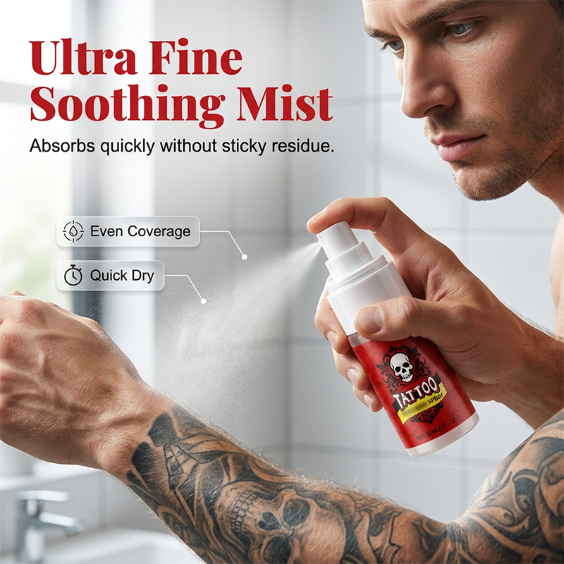 Spray idratante gratuito per la cura dei tatuaggi