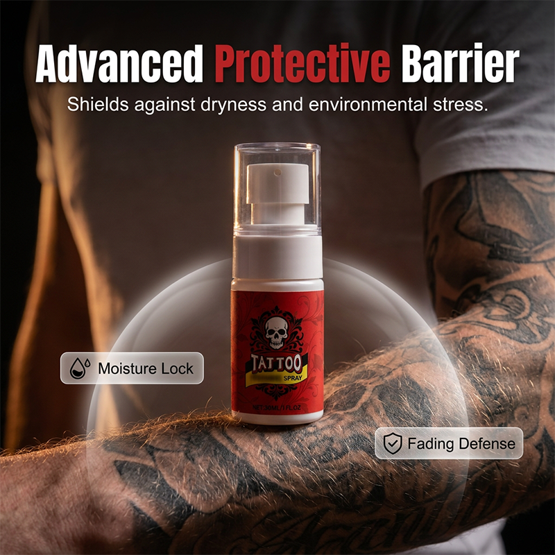 Spray idratante gratuito per la cura dei tatuaggi