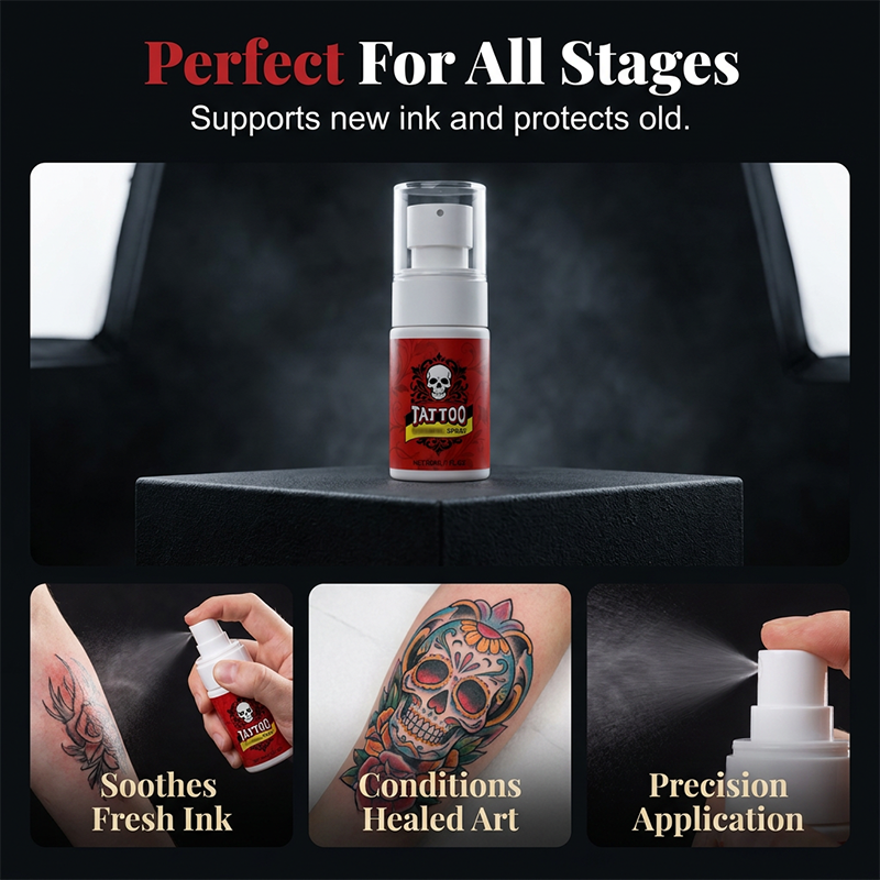 Spray idratante gratuito per la cura dei tatuaggi