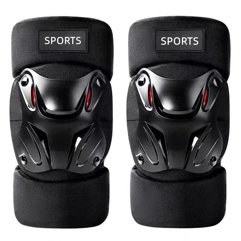 Conjunto de protectores de rodillas y codos para motocicleta: carcasa rígida, articulados y ajustables