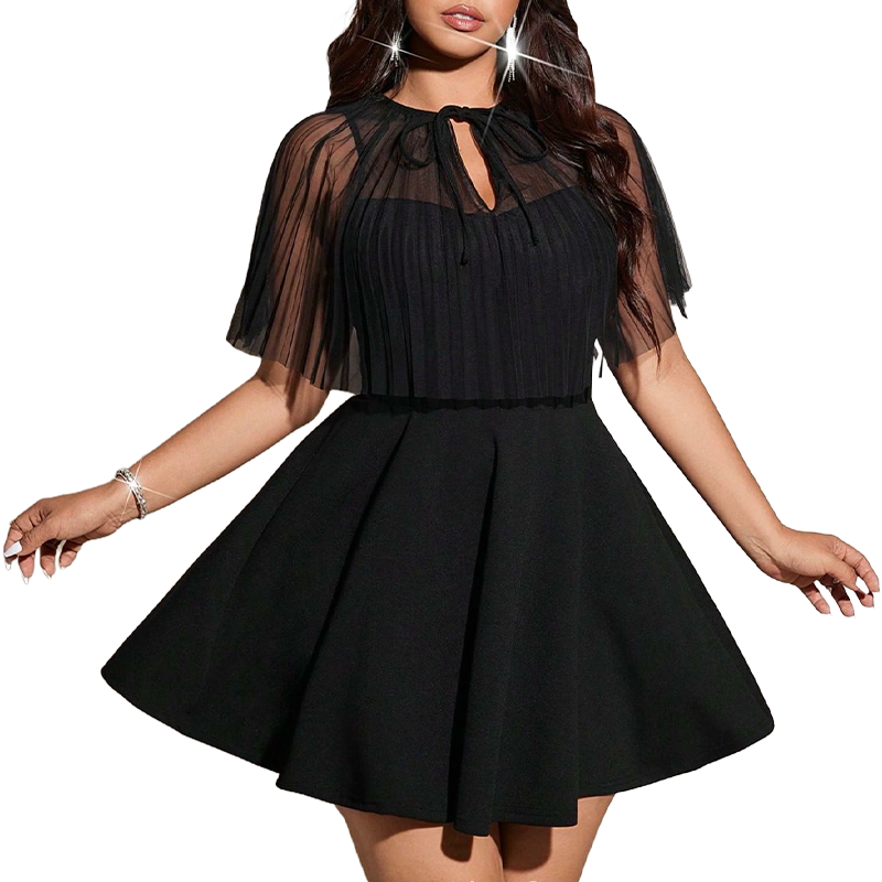 Women's Plus-Size A-Line Cape Dress