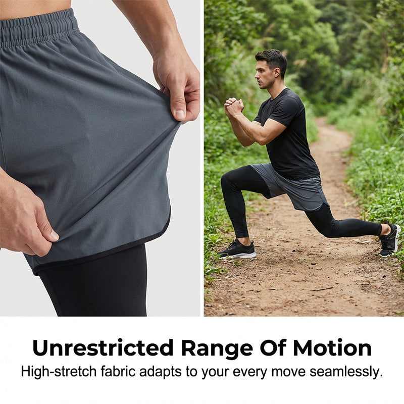 Collant da running da uomo 2-in-1 con pantaloncini