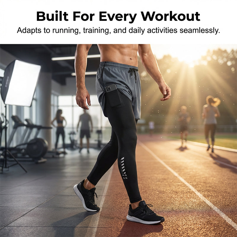 Collant da running da uomo 2-in-1 con pantaloncini