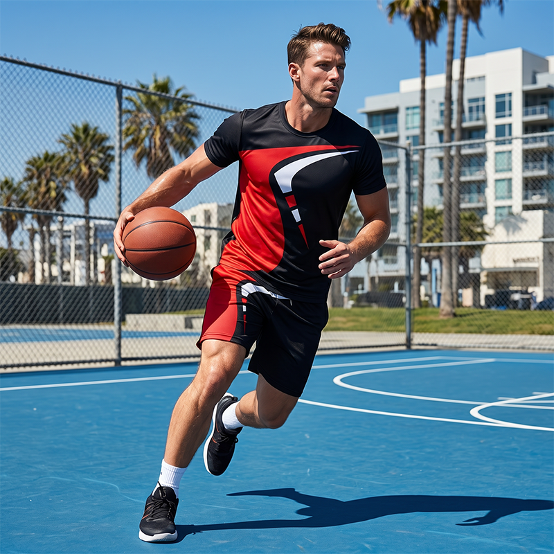 Ensemble pour homme composé d'un t-shirt imprimé et d'un short