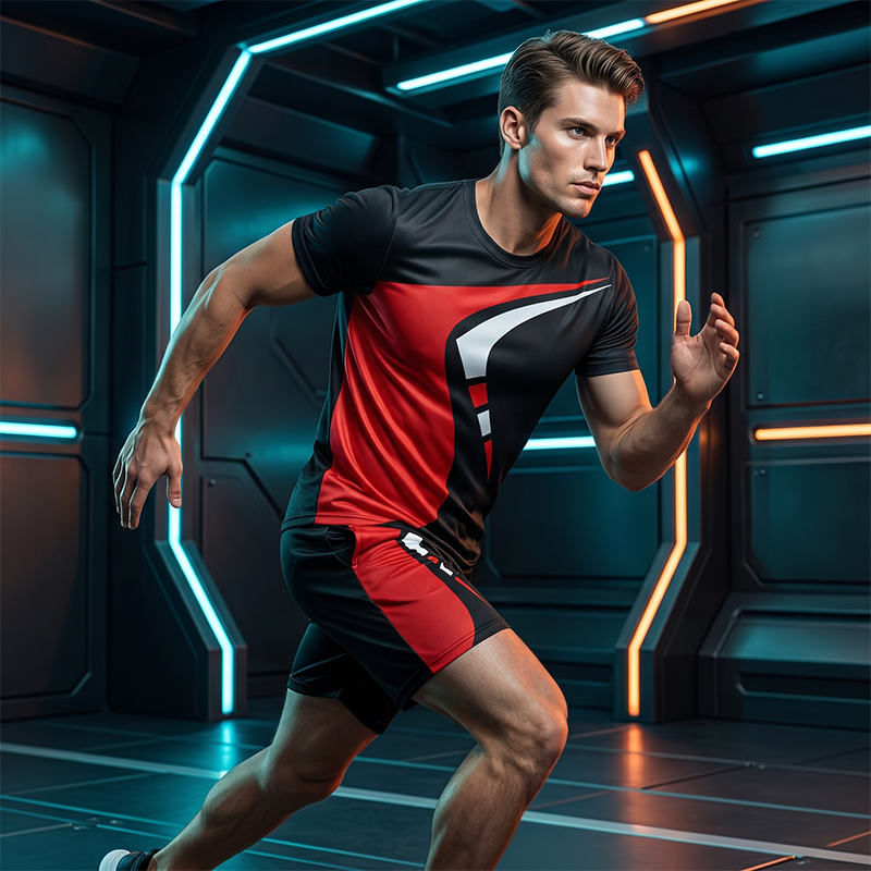 Ensemble pour homme composé d'un t-shirt imprimé et d'un short