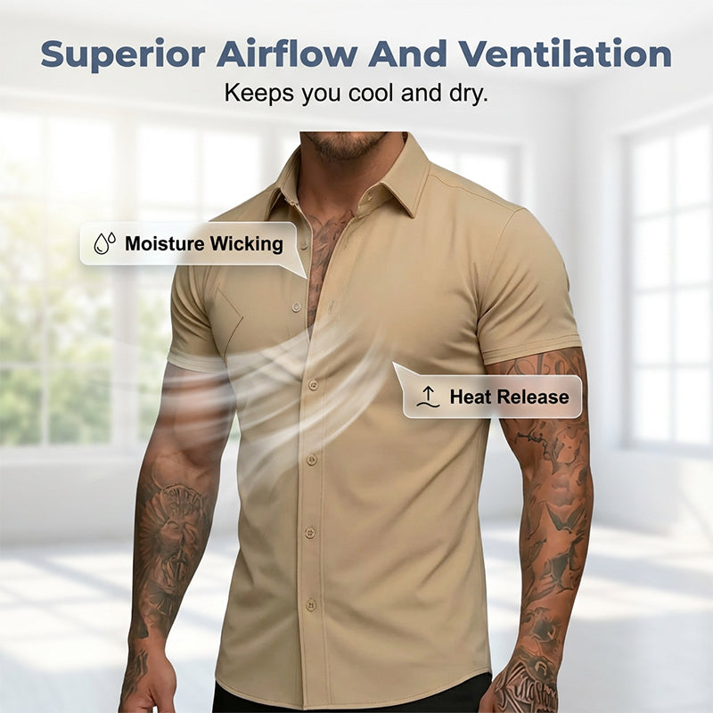 Slim-fit stretchshirt voor heren