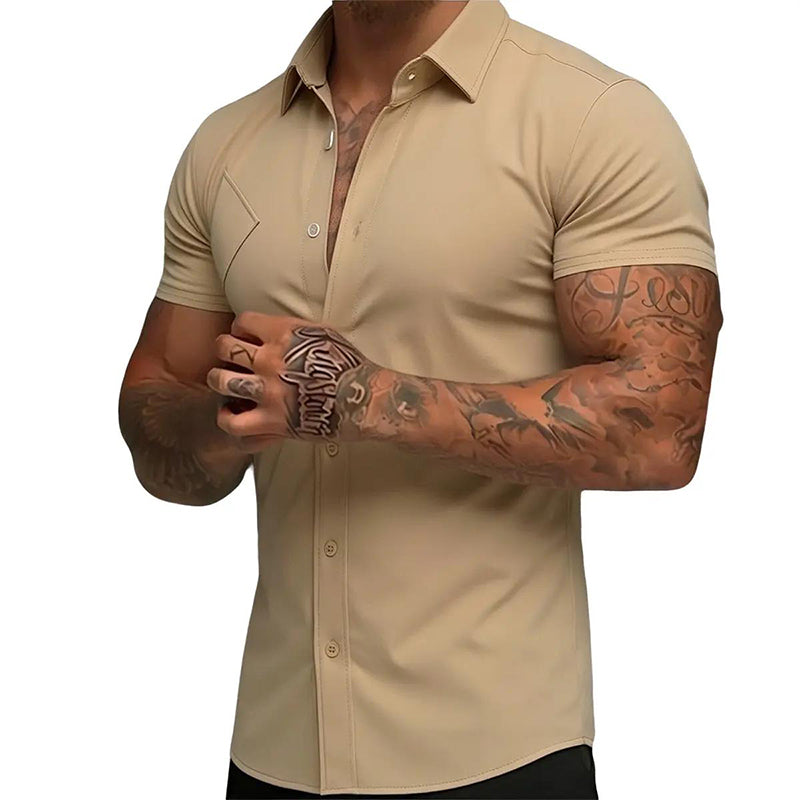 Slim-fit stretchshirt voor heren