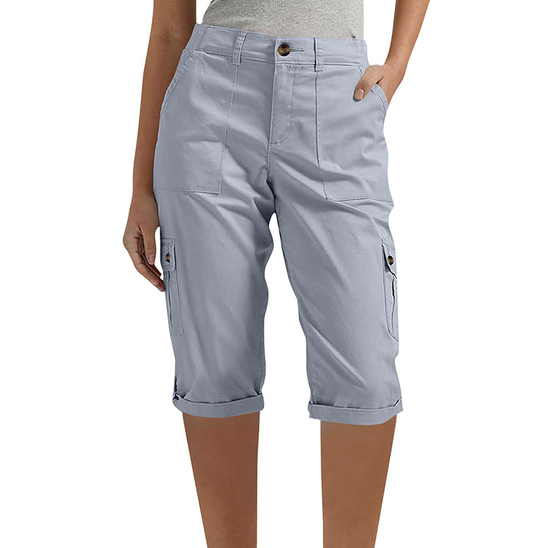 Women's Casual Cargo Capri Pants with Pockets